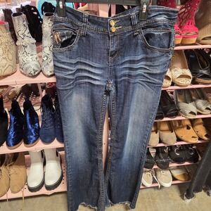 Jane Doe Women's Blue Denim Embellished Jeans Size 11 Flare